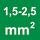 Nominelt tværsnit 1,5-2,5 mm²